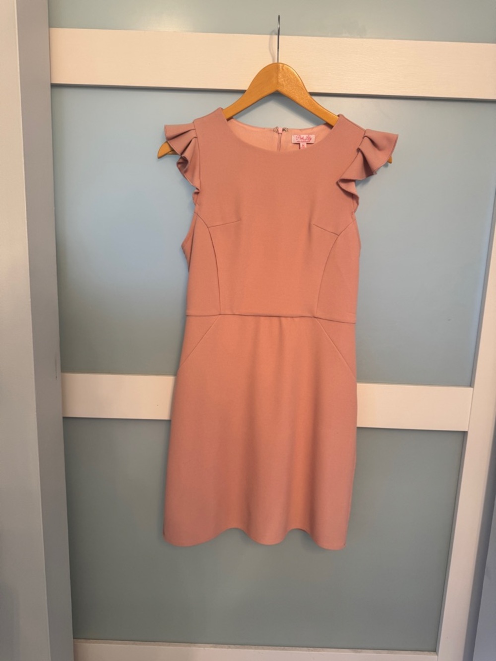 Women’s Pink Lily Ruffled Sleeve Shift Dress